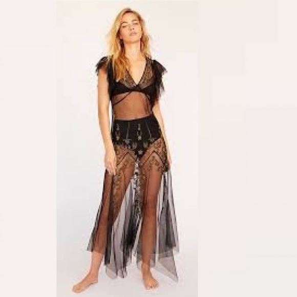 Free People Annabelle Embellished Maxi Slip